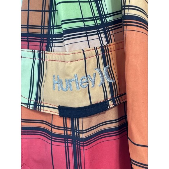 HURLEY Phantom Men's Sz 33 Orange Purple Red Stretch Board Shorts - Picture 3 of 9